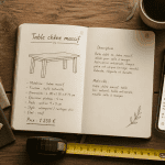 vendre des meubles occasion bureau artisanal flat lay