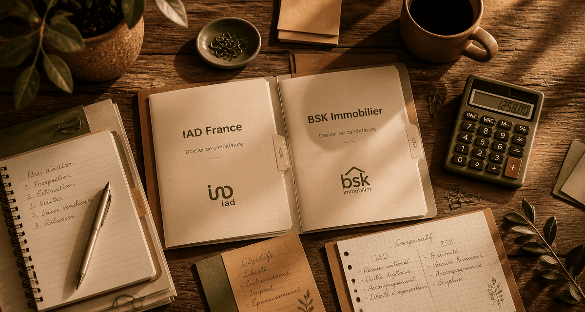 bsk immobilier ou iad dossiers sur bureau