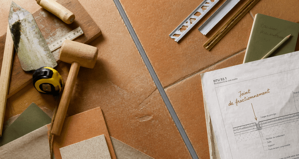 carrelage joint de fractionnement sol atelier outils