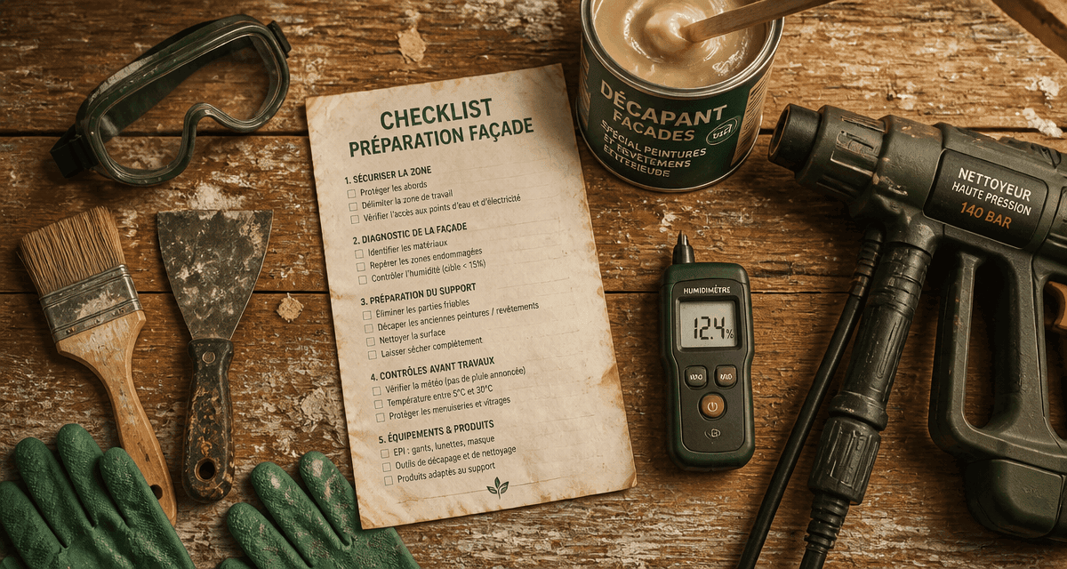 decaper facade peinture outils checklist