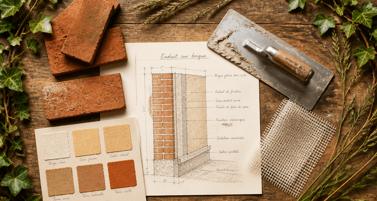 enduit sur brique outils nuancier échantillons