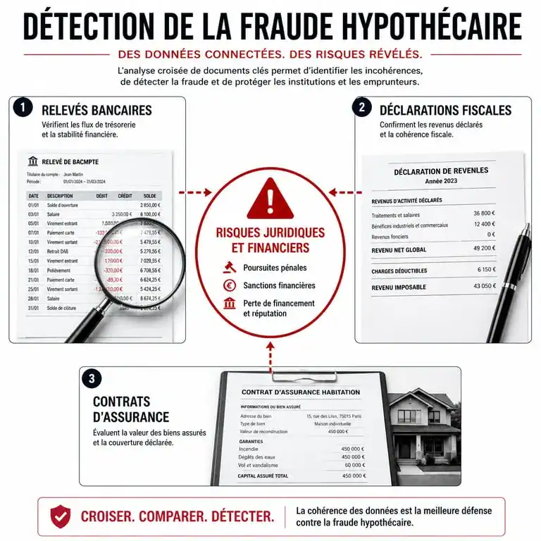 Infographie des risques et méthodes de détection de la fraude à la résidence principale lors d'un prêt immobilier