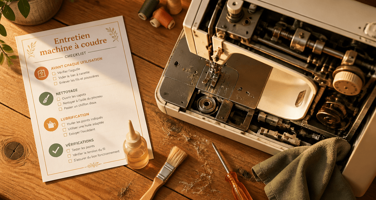 entretien machine à coudre plan de travail
