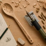 idee pyrogravure simple sur cuillère bois