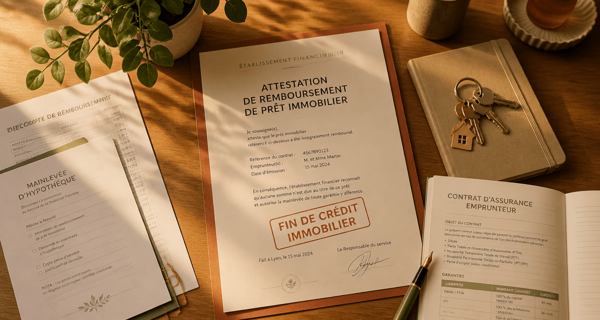 j ai fini de payer mon credit immobilier attestation et clés sur bureau