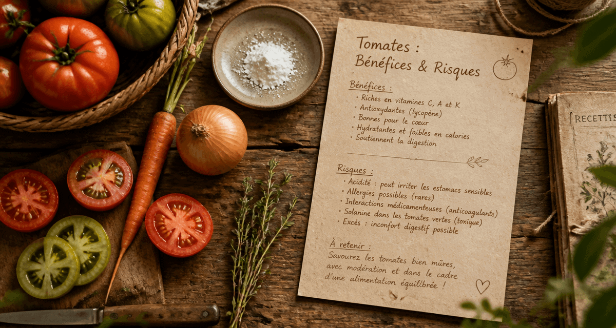 manger trop de tomates consequences, légumes sur table rustique