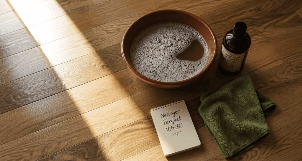nettoyer parquet vitrifié savon noir