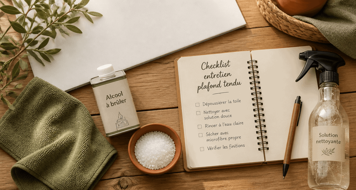 plafonds tendus nettoyage produits maison checklist