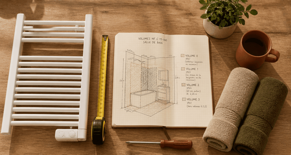 quel radiateur pour salle de bain sur plan de travail avec accessoires