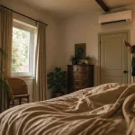 Où placer une clim dans une chambre : split mural orienté vers le haut, sans souffler sur le lit