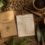 quand planter les graines de tournesol sur un plan de travail de jardinage