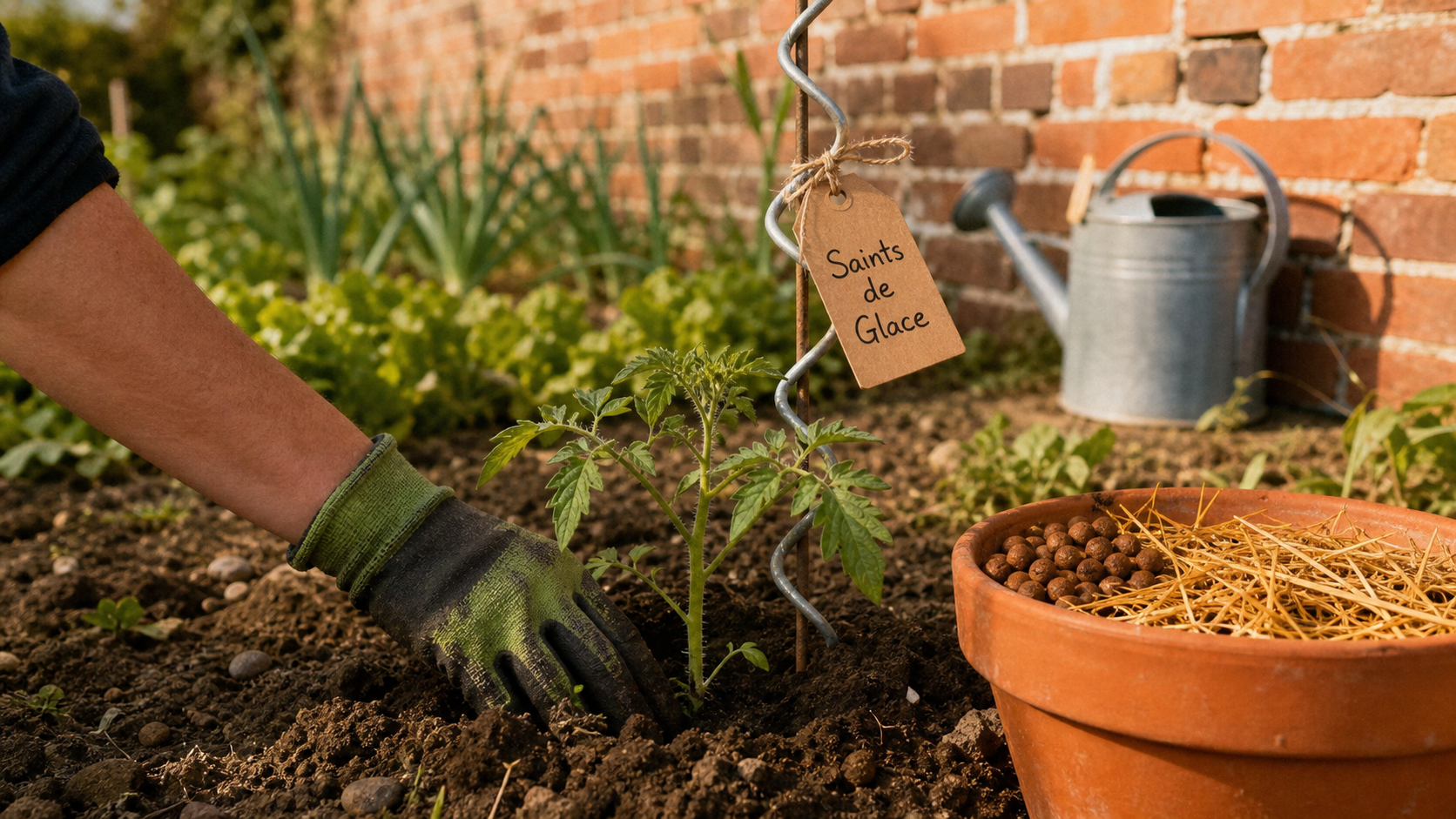 Quand planter tomates cerises après Saints de Glace : jeune plant en terre