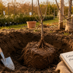 Quand planter un arbre fruitier : trou de plantation et racines