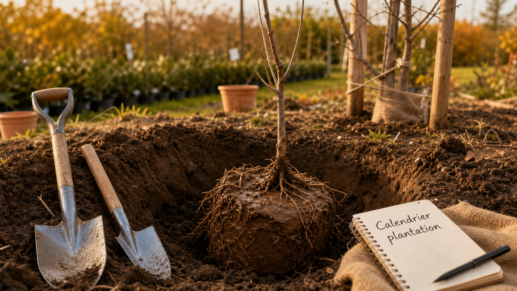 Quand planter un arbre fruitier : trou de plantation et racines