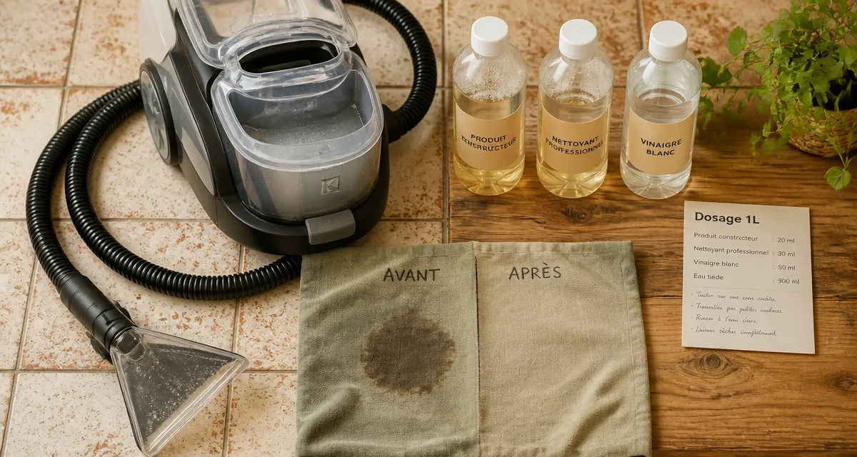 Quel produit mettre dans une shampouineuse : 2 doses et 3 réflexes pour préserver le moteur
