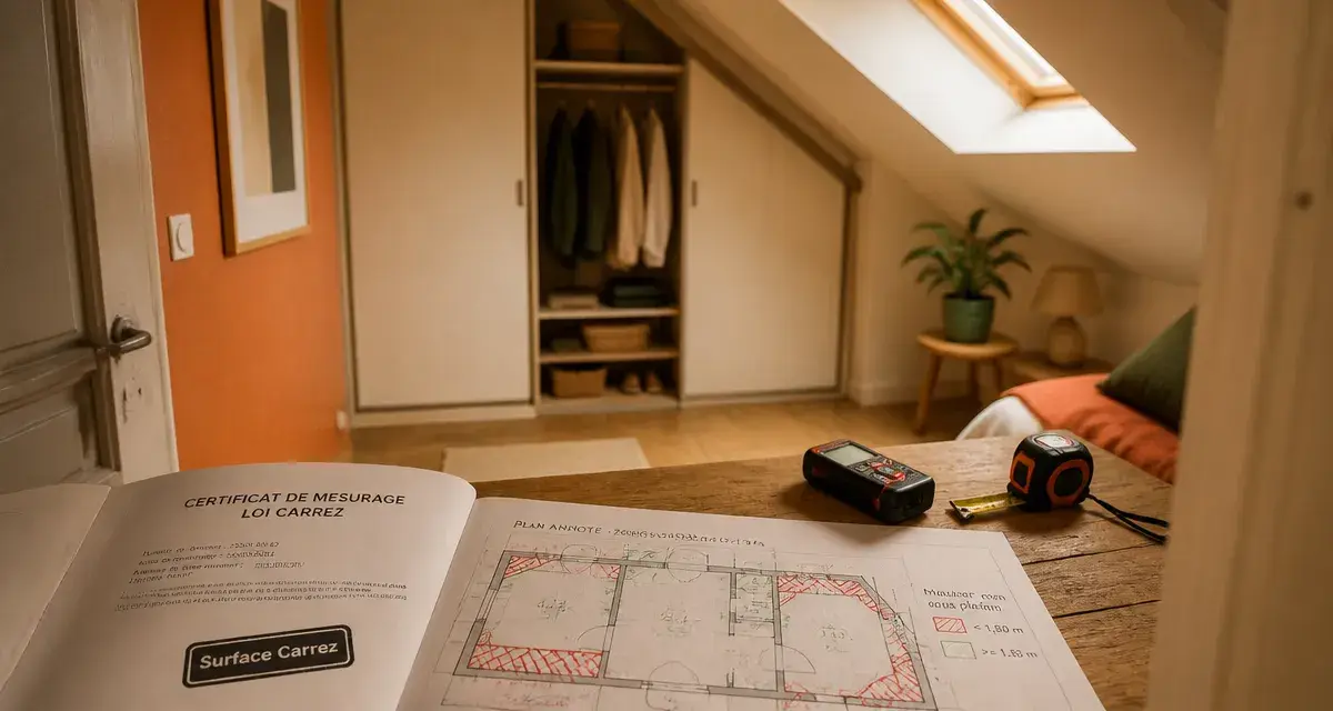Surface chambre loi carrez : mesurer sous 1,80 m