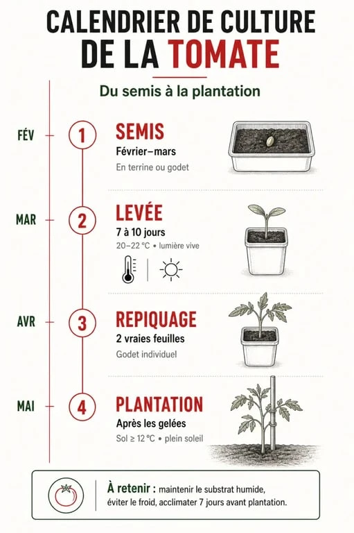 Calendrier de culture et étapes pour semer les graines de tomates au potager