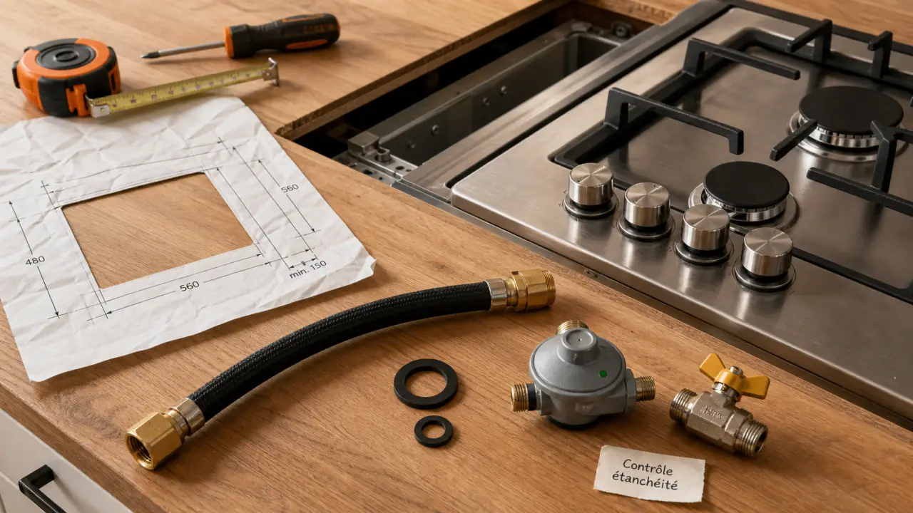 Installer une plaque de cuisson gaz : flex, détendeur et joints pour étanchéité
