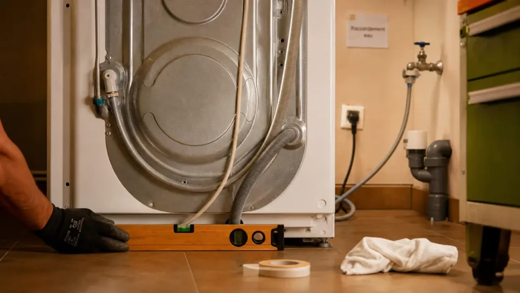 Brancher un lave-linge sans fuite, avec une évacuation à 65 à 100 cm