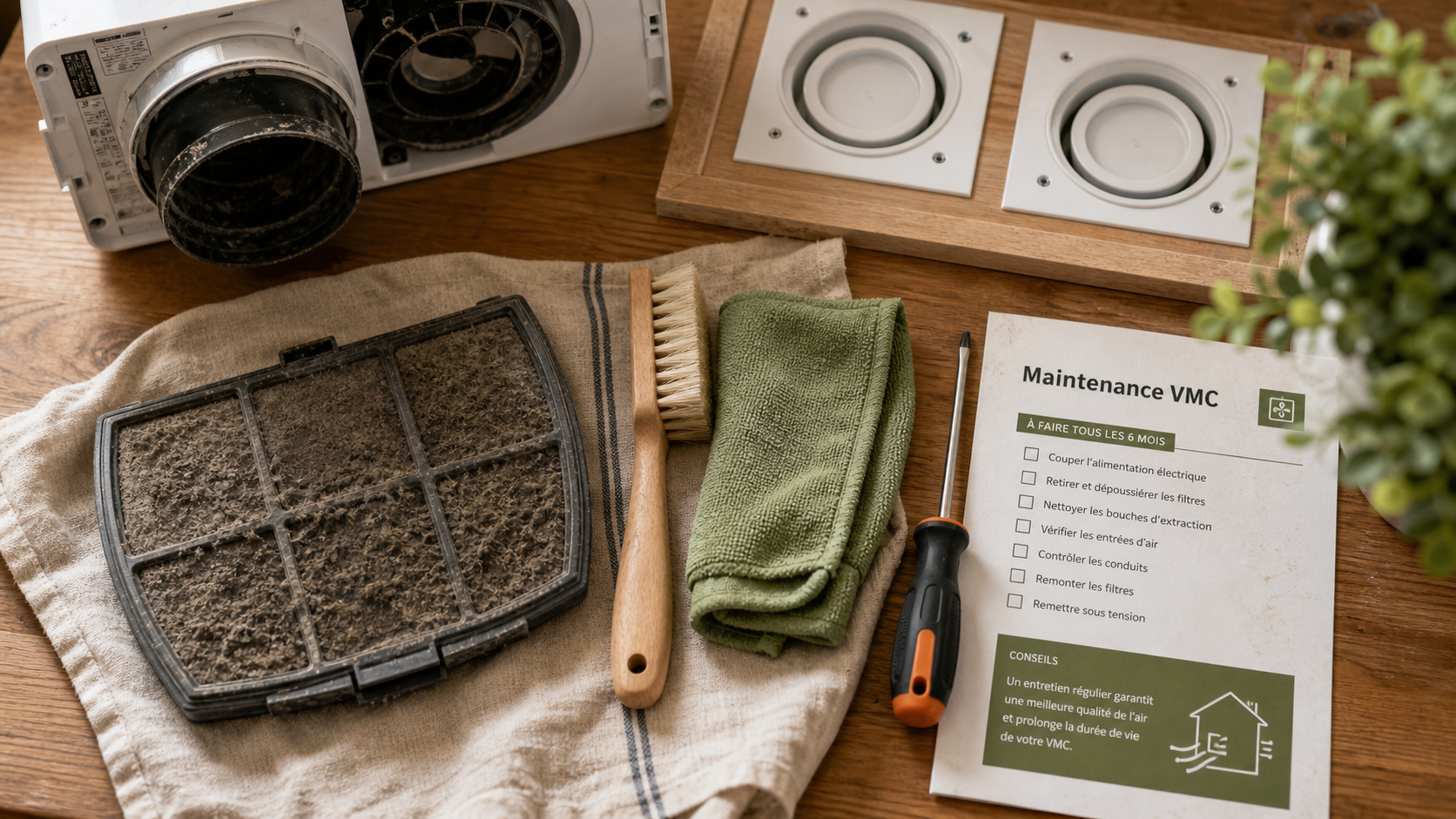Maintenance VMC : filtre sale après 6 mois, air vicié à éviter