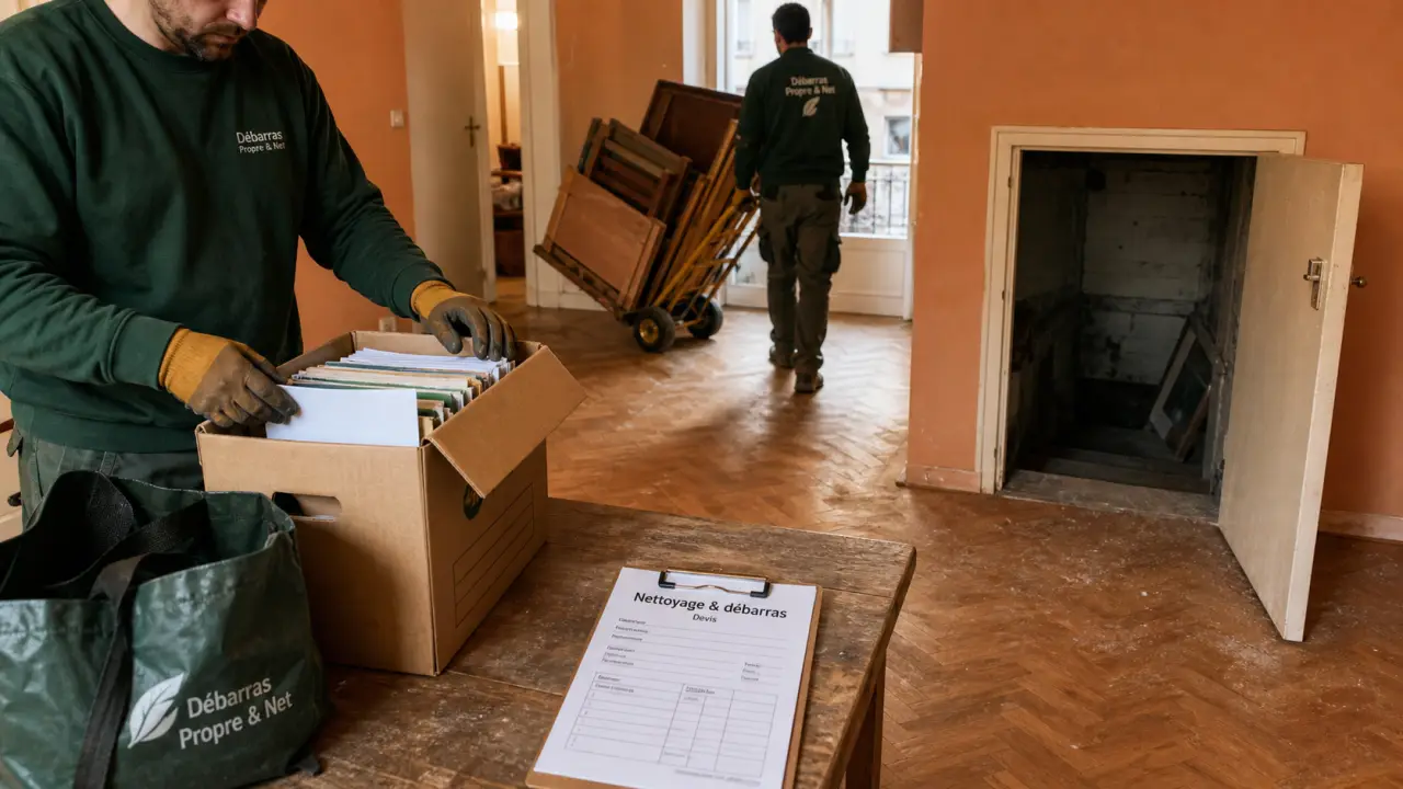 Nettoyage debarras dans un appartement vide, tri et remise en état