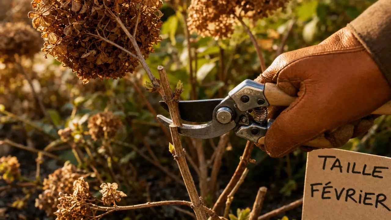 Quand couper hortensia : sécateur et coupe au-dessus d’un bourgeon en fin d’hiver