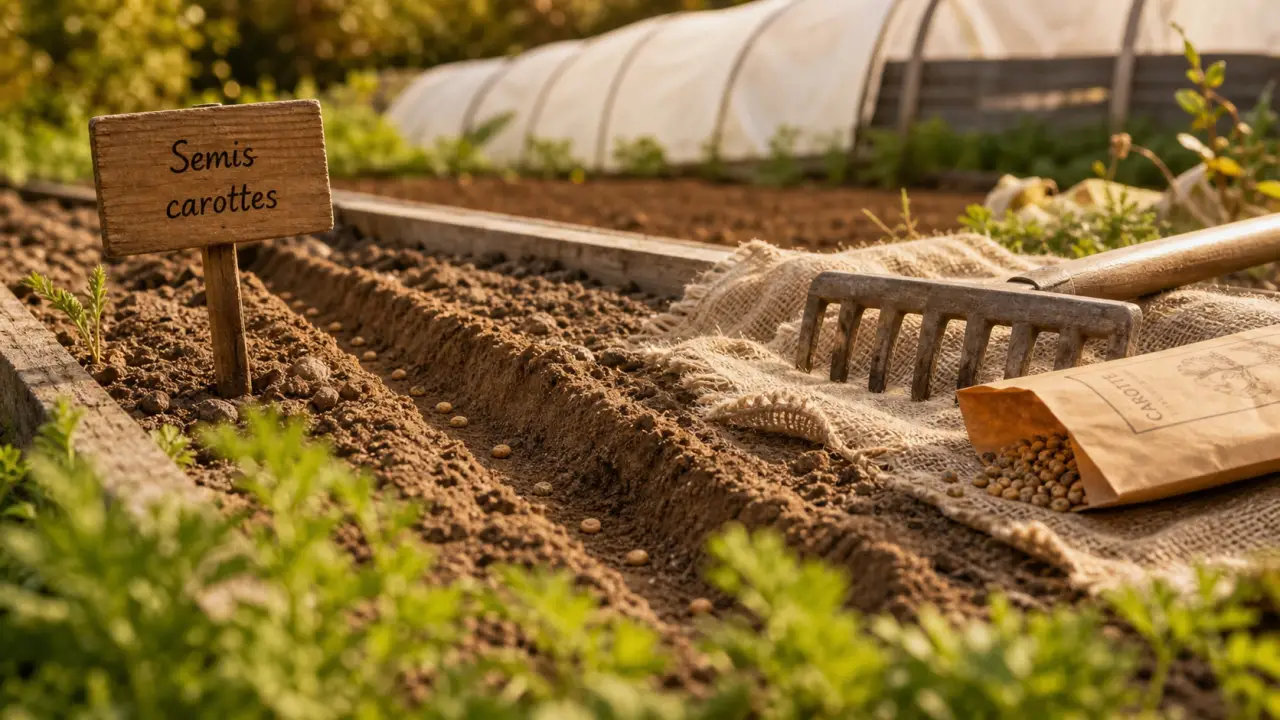 Quand semer les carottes : graines en sillon