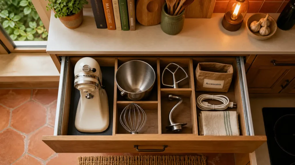 Robot de cuisine : tiroir profond, ferrure escamotable ou niche ouverte ?