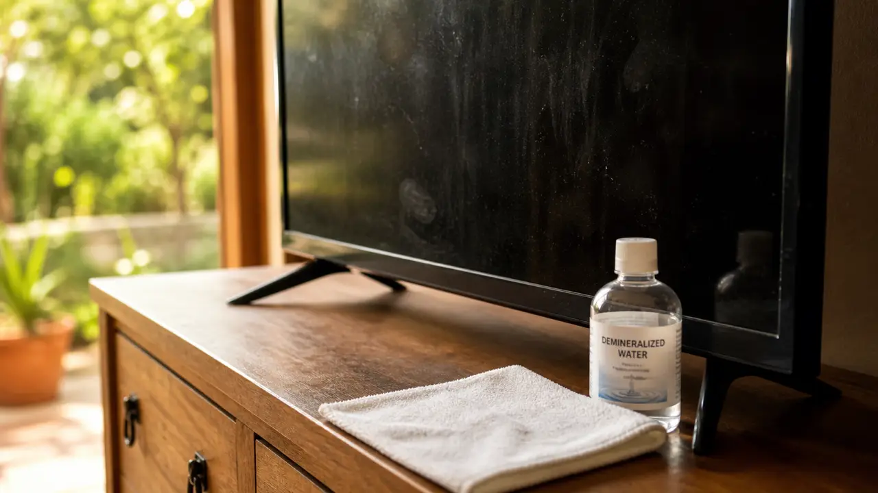 Comment nettoyer un ecran tv sans le rayer : chiffon microfibre et eau déminéralisée