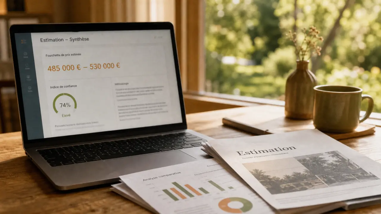 Estimation meilleursagents : fourchette de prix et indice de confiance
