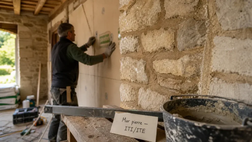 Isoler un mur en pierre sans piéger l’humidité : ITI, ITE et matériaux compatibles