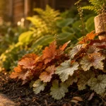 Les plus belles heuchères à l’ombre : feuilles caramel, pourpre et argent