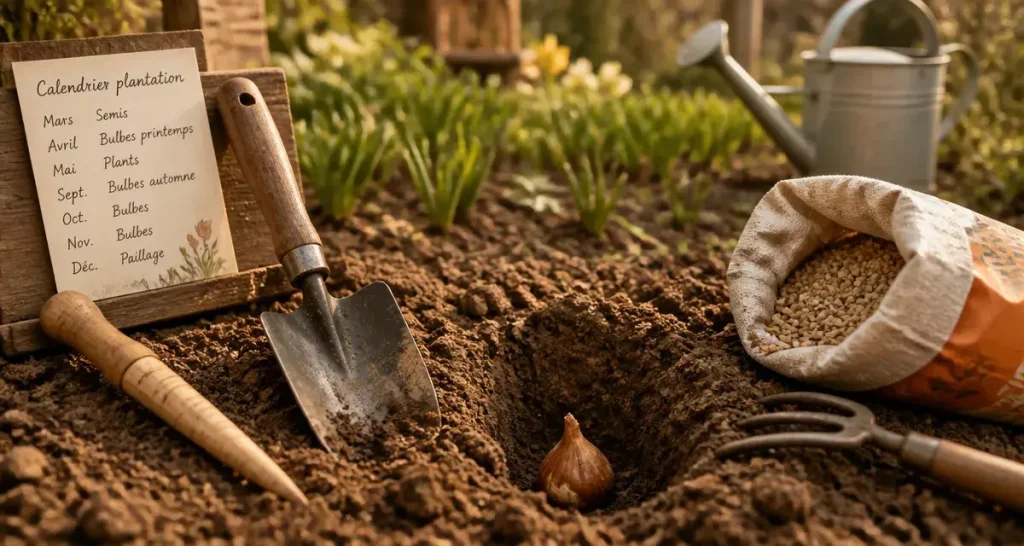Planter des bulbes : calendrier, profondeur et gestes pour une floraison réussie