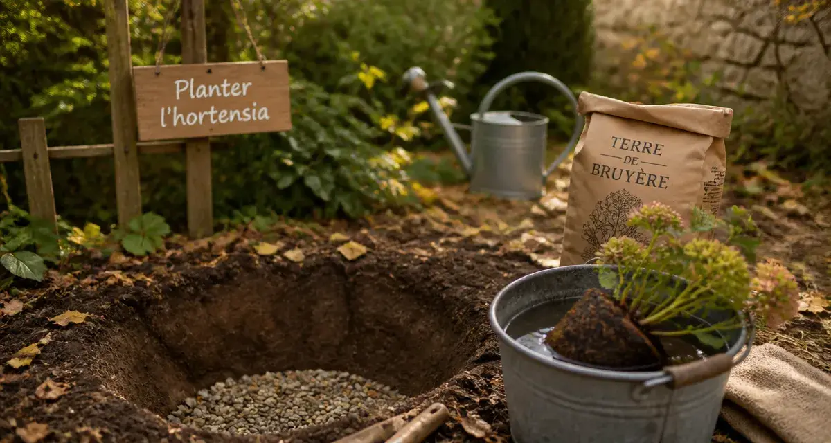 Quand planter des hortensias : fosse de plantation et motte d’hortensia