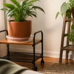 Support plante intérieur à roulettes pour pot et plantes vertes