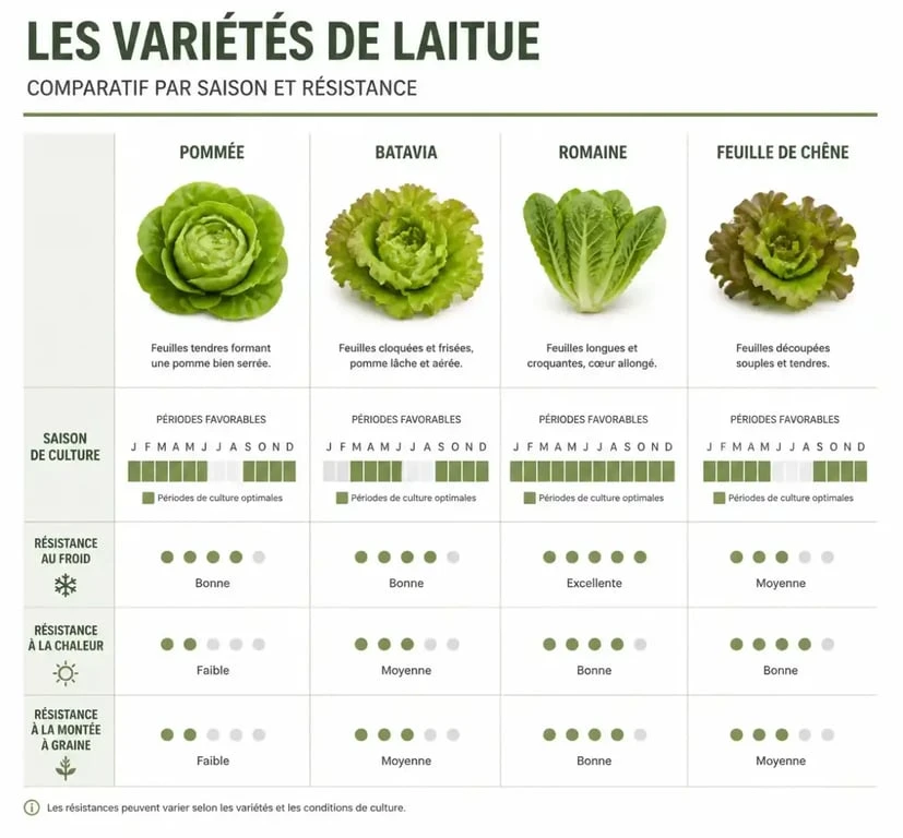 Comparatif des variétés de salade pour le semis au potager