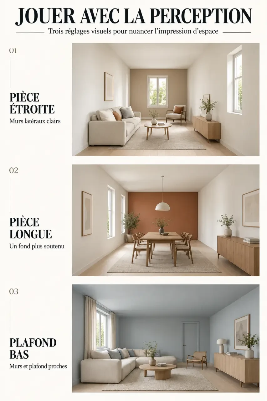 Peinture agrandir pièce : effets des couleurs claires et des contrastes selon la forme du volume